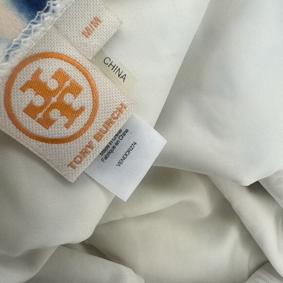 TORY BURCH Bandeau Strapless One Piece Swimsuit Blue Designer Resort Vacation M - Picture 5 of 10